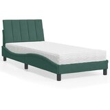 Krevet s madracem Hanko tamnozeleni 90x190 cm baršunasti | Eponuda.com