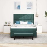  Krevet s boxspringom s madracem i klupom tamnozelene boje 140x190 cm baršun | shoptok.hr