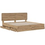  Bed Frame with Storage and Headboard Artisan Oak 180 x 200 cm | shoptok.hr