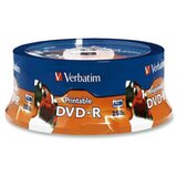  DVD-R, VERBATIM,4,7 GB,16X, spindle 25 KOM PRINTABLE,43538 Cijene