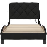  Okvir kreveta s LED-om bez madraca crni 90x190cm od tkanine | Eponuda.com