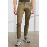 AC&Co / Altınyıldız Classics Men's Green Slim Fit Slim Fit Cotton 5 Pocket Flexible Casual Trousers Cene