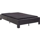 LEŽAJ Ležalnik za 2 osebi z blazino črn poli ratan, (20663014) | Shoptok.si