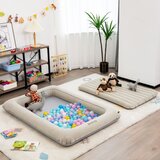 Šport in prosti čas > Kamp oprema Napihljiva otroška potovalna postelja z večnamensko zasnovo 2 v 1 za otroke, dim. 165 x 118 x 20 cm (siva) | Shoptok.si