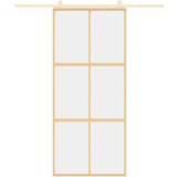 vidaXL Klizna vrata zlatna 90 x 205 cm prozirno staklo ESG i aluminij | shoptok.hr