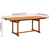 7-dijelni vrtni blagovaonski set od masivnog bagremovog drva 150-200 cm | shoptok.hr