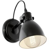 Eglo Stenska svetilka Eglo Priddy (40 W, 13 x 21,5 cm, E27, IP20, črna) | Shoptok.si