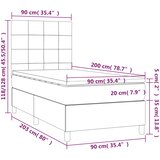  box spring s madracem LED crni 90x200 cm baršun | shoptok.hr