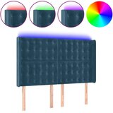  LED uzglavlje tamnoplavo 147x16x118/128 cm baršunasto | shoptok.hr