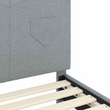  Krevet za djecu s uzglavljem Svijetlo siva 90 x 190 cm tkanina | shoptok.hr