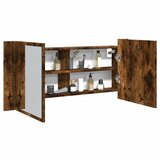 The Living Store LED kopalniška omarica z ogledalom dimljeni hrast 100x12x45 cm - LED Omarica Z Ogledalom, (21660667) Cene