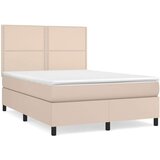  Box spring postelja z vzmetnico kapučino 140x200cm umetno usnje, (20895885) | Shoptok.si