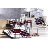 dark blue, red whitedark bluered double blanket