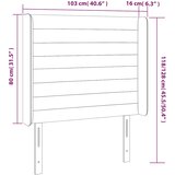  Uzglavlje s ušima tamnozeleno 103x16x118/128 cm baršunasto | shoptok.hr