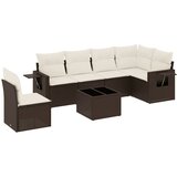  7-dijelni set vrtnih sofa od poliratana s jastucima smeđi | shoptok.hr