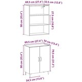 vidaXL Komoda s stensko omaro artisan hrast 60x31x60 cm inženirski les | Shoptok.si