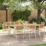  Stackable Garden Chairs 8 pcs 54.5x56x87 cm Solid Wood Teak | shoptok.hr