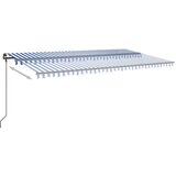  Automatska tenda na uvlačenje sa stupovima 6 x 3 m plavo-bijela | shoptok.hr