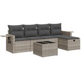 Maison Chic Seti vrtnega pohištva - Vrtna garnitura - Vrtni pohištvo set 6-delna z blazinami siv poli ratan, (21803849) | Shoptok.si