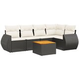 Maison Chic Seti vrtnega pohištva - Vrtna garnitura - Vrtni pohištvo set 6-delna z blazinami črna poli ratan, (21804365) | Shoptok.si