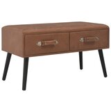 vidaXL Klubska mizica temno rjava 80x40x46 cm umetno usnje, (20712772) Cene