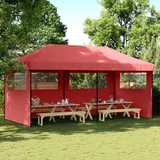 Sklopivi prigodni šator za zabave s 3 bočna zida bordo