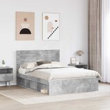  Krevetna konstrukcija Beton 140 x 190 cm Čvrsto borovo drvo | shoptok.hr