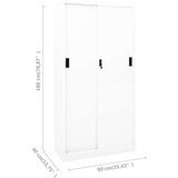 vidaXL uredski ormarić s kliznim vratima bijeli 90x40x180 cm čelični | shoptok.hr