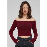 UC Ladies Ladies Off Shoulder Glitter Longsleeve Burgundy Cene
