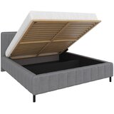 CARRYHOME OBLAZINJENA POSTELJA 140 cm x 200 cm , tekstil svetlo siva | Shoptok.si