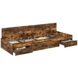 S uzglavljem s ladicama Dimljeni hrast 100 x 200 cm Konstruirano drvo | shoptok.hr