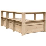  Krevet s regalom za knjige bez madraca 100 x 200 cm od borovine - Prirodna 100 x 200 cm | shoptok.hr