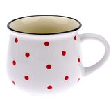 Dakls Bijela keramička šalica s crvenim točkicama Happy Time, 770 ml | shoptok.hr