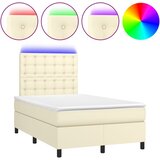  box spring s madracem LED krem 120x200cm od umjetne kože | shoptok.hr