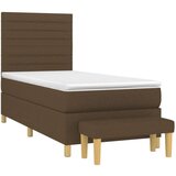 Krevet s oprugama i madracem tamnosmeđi 100 x 200 cm od tkanine | shoptok.hr