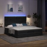 vidaXL Otomanski posteljni okvir z vzmetnicami črn 160x200 cm žamet Cene