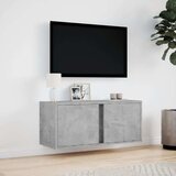 vidaXL Zidni TV ormarić s LED svjetlima siva boja betona 80x31x35 cm | shoptok.hr