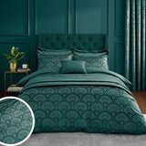 Catherine Lansfield Zelena posteljnina za zakonsko posteljo 200x200 cm Art Deco Pearl – | Shoptok.si