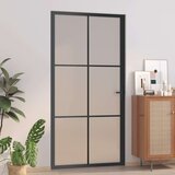  Unutarnja vrata 102 5 x 201 5 cm crna od mat stakla i aluminija | shoptok.hr