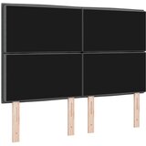  LED glava kreveta s LED trakama Tamno siva 144 cm tkanina | shoptok.hr