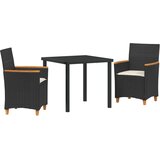  Set od 3 komada vrsne večere sa jastučićima crni poli ratan | shoptok.hr