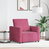 vidaXL 3-u-1 Jednosjed Kauč na razvlačenje Bordó Baršun | shoptok.hr