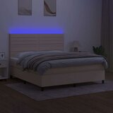  Krevet box spring s madracem LED krem 160x200 cm od tkanine | shoptok.hr