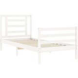  Posteljni okvir z vzglavjem bel 2FT6 trden les | Shoptok.si