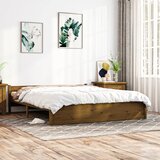 The Living Store Posteljni okvir medeno rjav iz trdnega lesa 200x200 cm - Posteljni Okvir, (21531468) | Shoptok.si