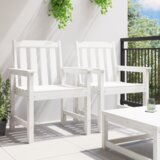 vidaXL vrtni jedilni stoli 2 kosa Beli HDPE | Shoptok.si