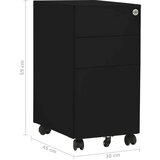 vidaXL Mobilni ormarić za spise crni 30 x 45 x 59 cm čelični | shoptok.hr