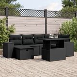 vidaXL 7-dijelni set vrtnih sofa od poliratana s jastucima crni | shoptok.hr