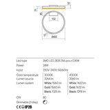  Redo 01-2835 - LED prigušiva zidna svetiljka FEBE LED/24W/230V zlatna | Eponuda.com