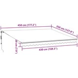 vidaXL Tenda na automatsko uvlačenje antracit i bijela 450 x 350 cm | shoptok.hr